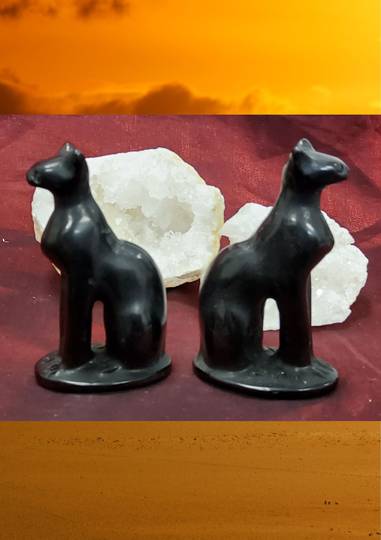 Bast Obsidian Carved Cat